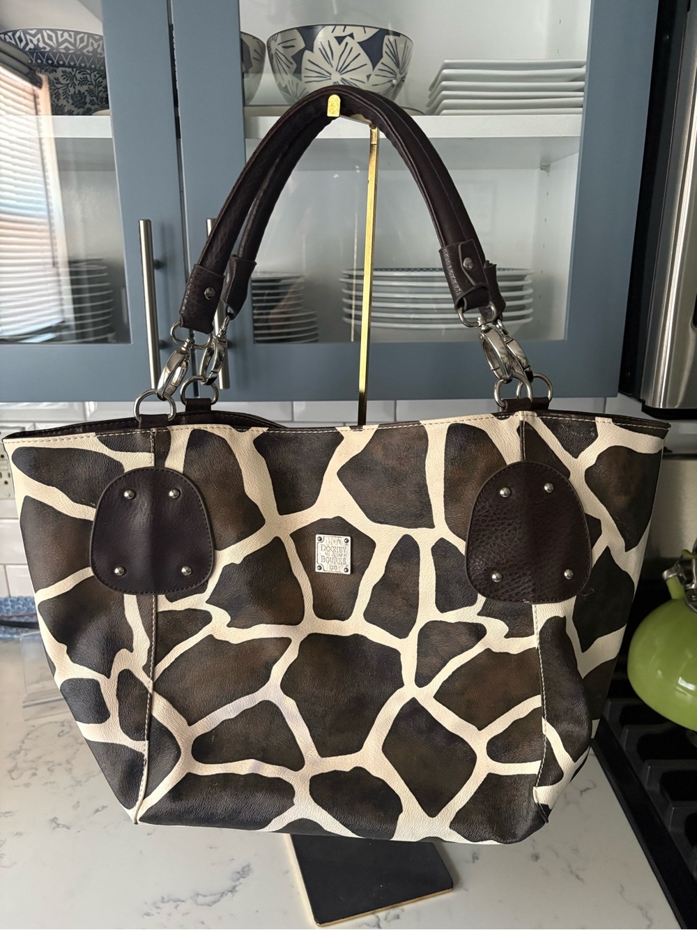 Dooney & Bourke Giraffe Print Coated Canvas Tote.